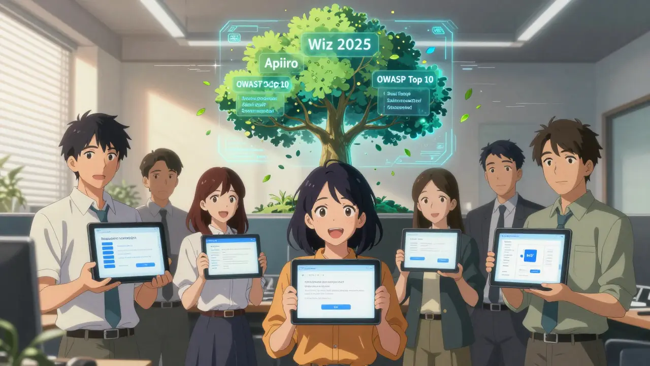 Équipe de développeurs collaborant autour de modèles de prompts sécurisés en hologramme.