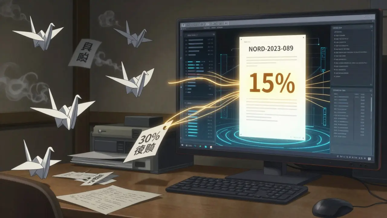 Scène comparant des réponses fausses en fumée à une réponse exacte illuminée par un document réel avec un taux de remboursement précis.