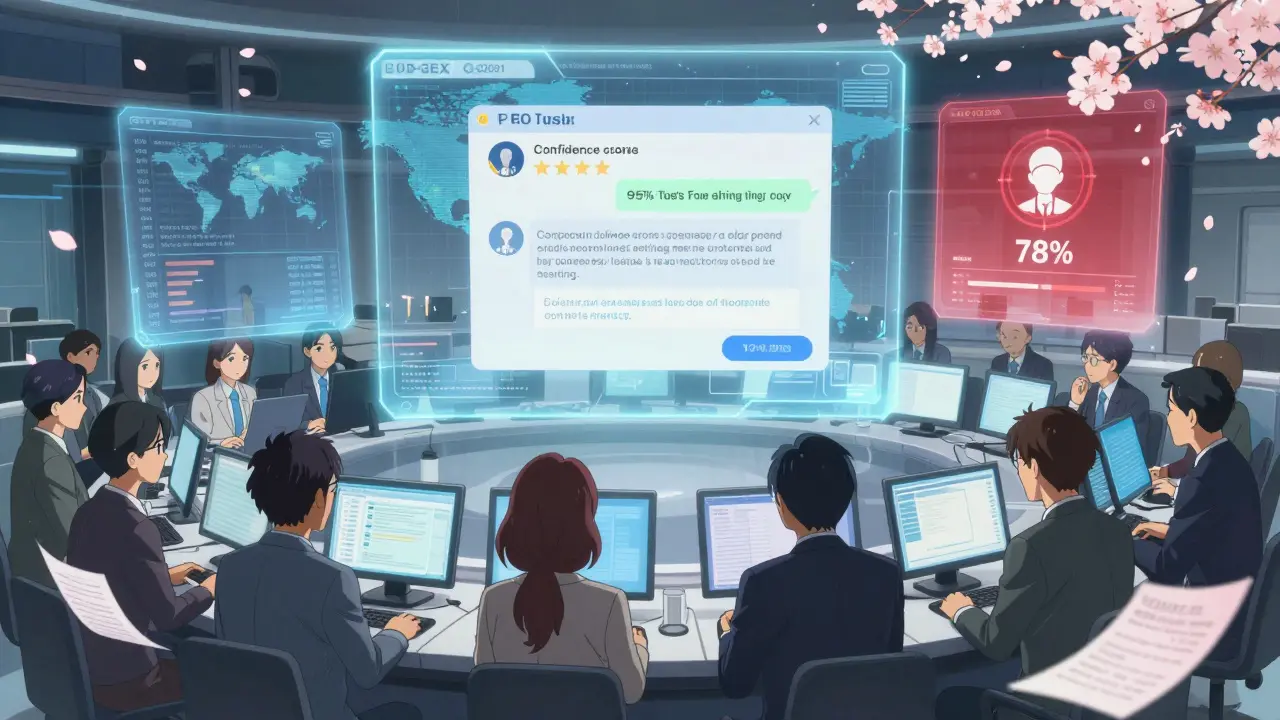 Un centre de conformité avec des hologrammes de bases juridiques et des scores de confiance en temps réel.