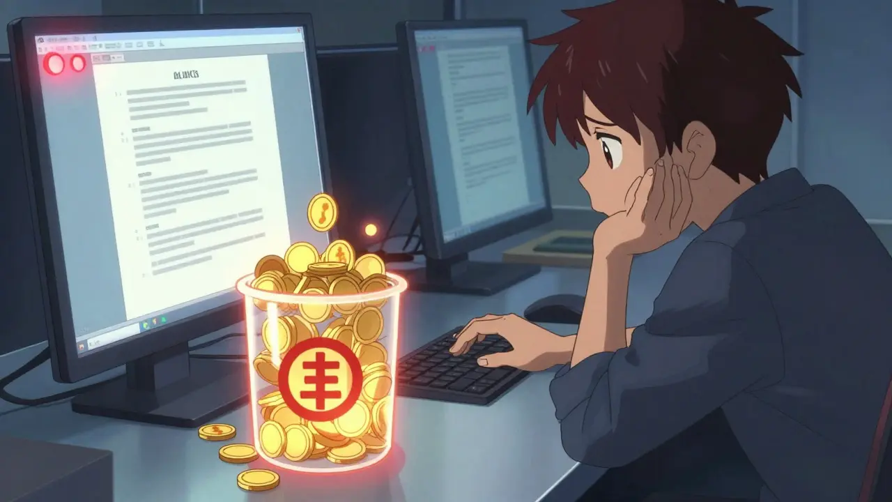 Document débordant de tokens avec avertissement rouge et développeur stressé