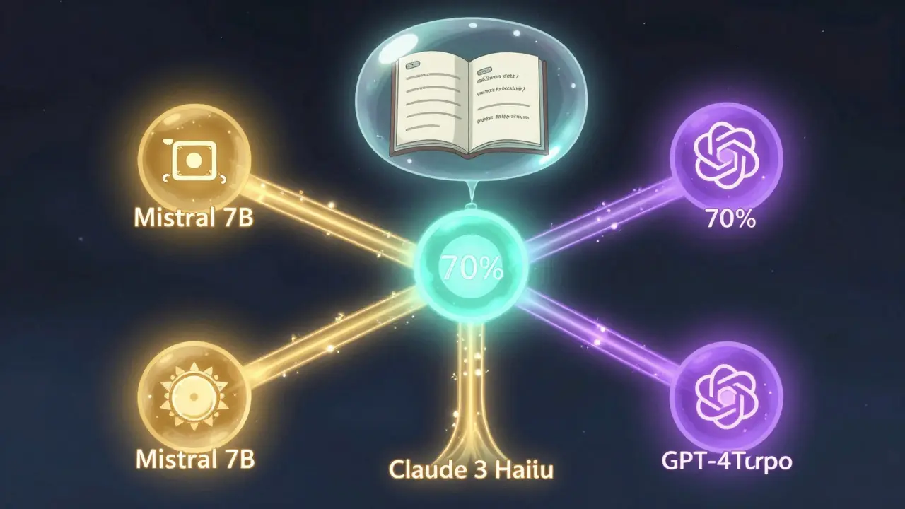 Système de routage intelligent sous forme d'arbre lumineux reliant modèles open-source et API propriétaires.