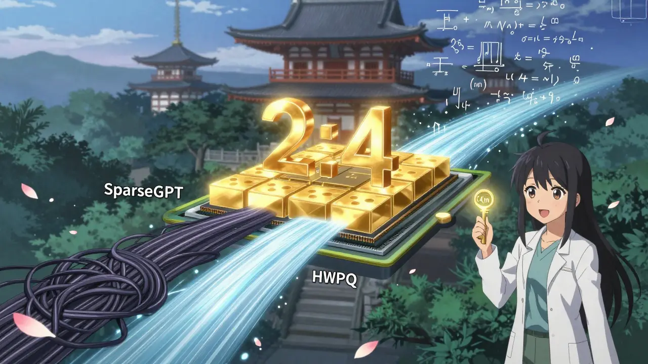 GPU futuriste avec deux flux de données contrastés, l'un rapide et harmonieux, l'autre lent et enchevêtré, dans un style anime doux.