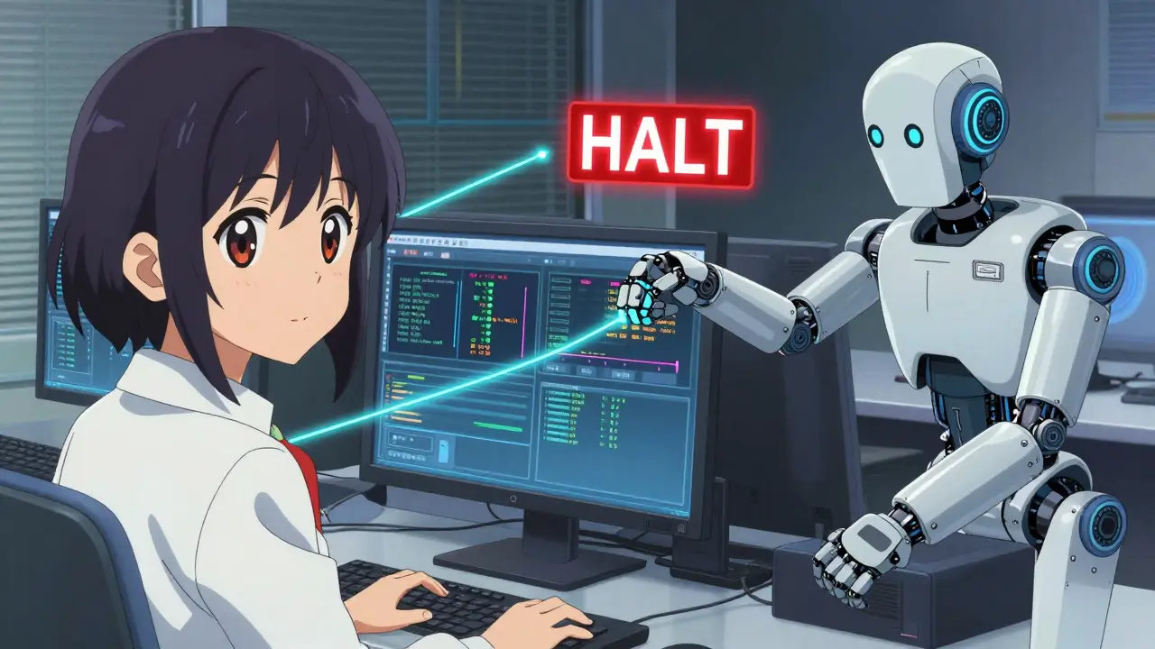 Analyste en sécurité surveillant un agent IA avec un système de traçabilité.