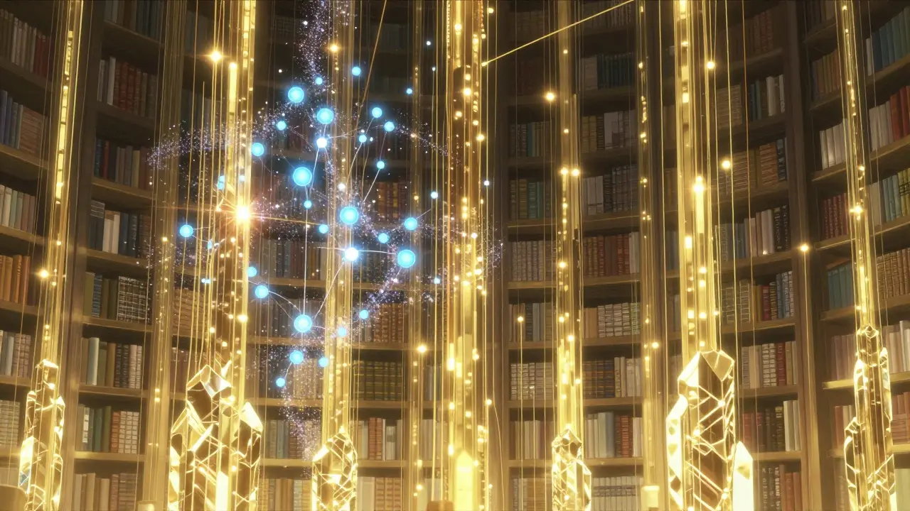 Représentation stylisée de l'architecture d'un LLM avec des adaptations LoRA et du bruit protecteur.