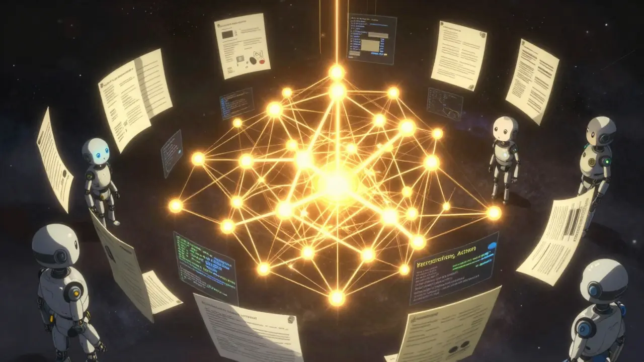 Visualisation artistique du raisonnement d'un agent IA avec des réseaux neuronaux lumineux
