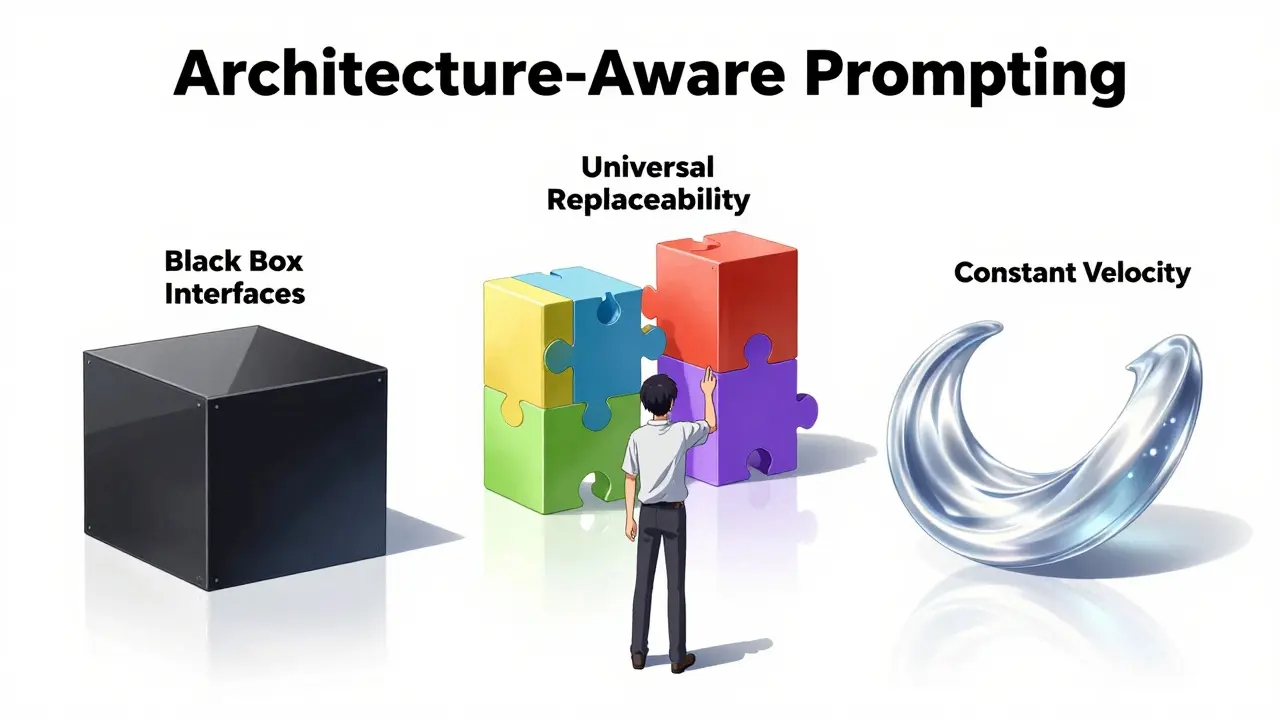 Visualisation des principes d'architecture logicielle dans un style anime.