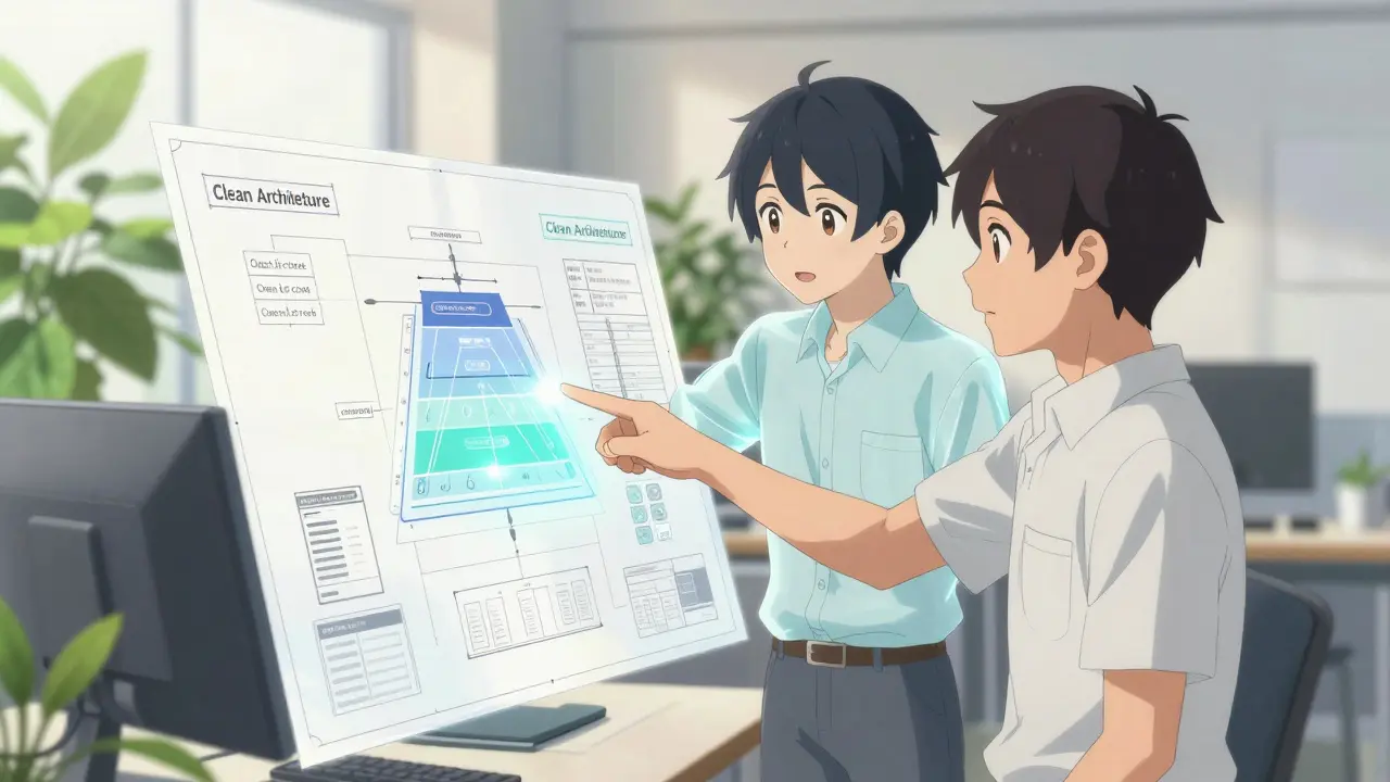Collaboration humaine-IA sur un plan d'architecture logiciel en style Kyoto Animation