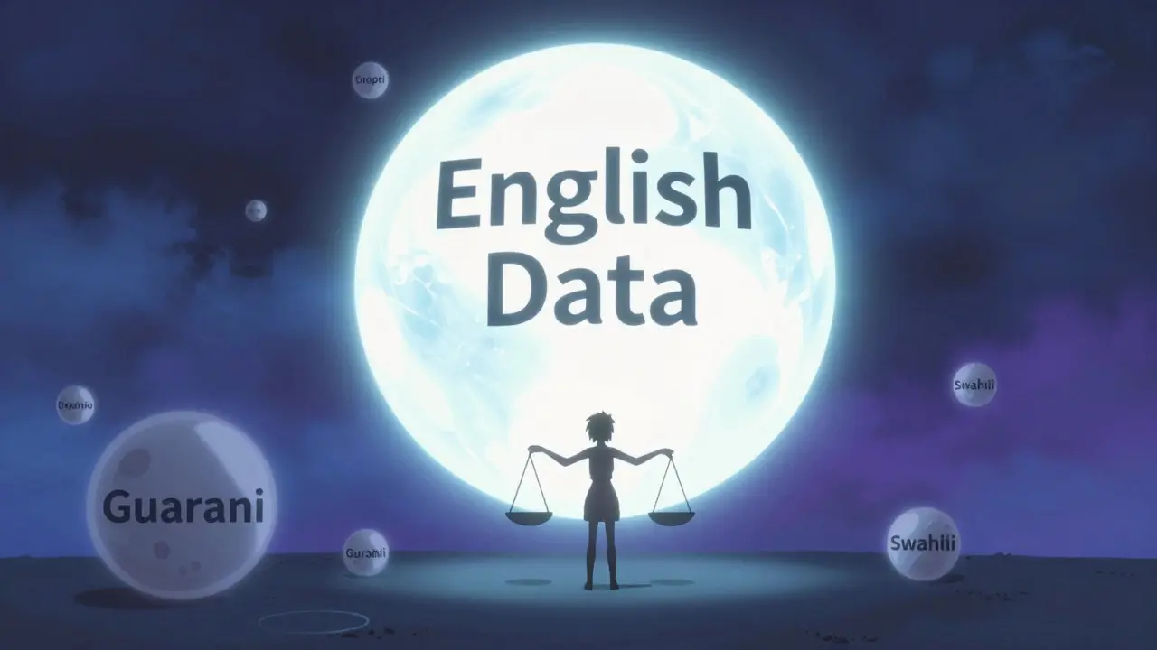 Représentation visuelle du déséquilibre des données linguistiques