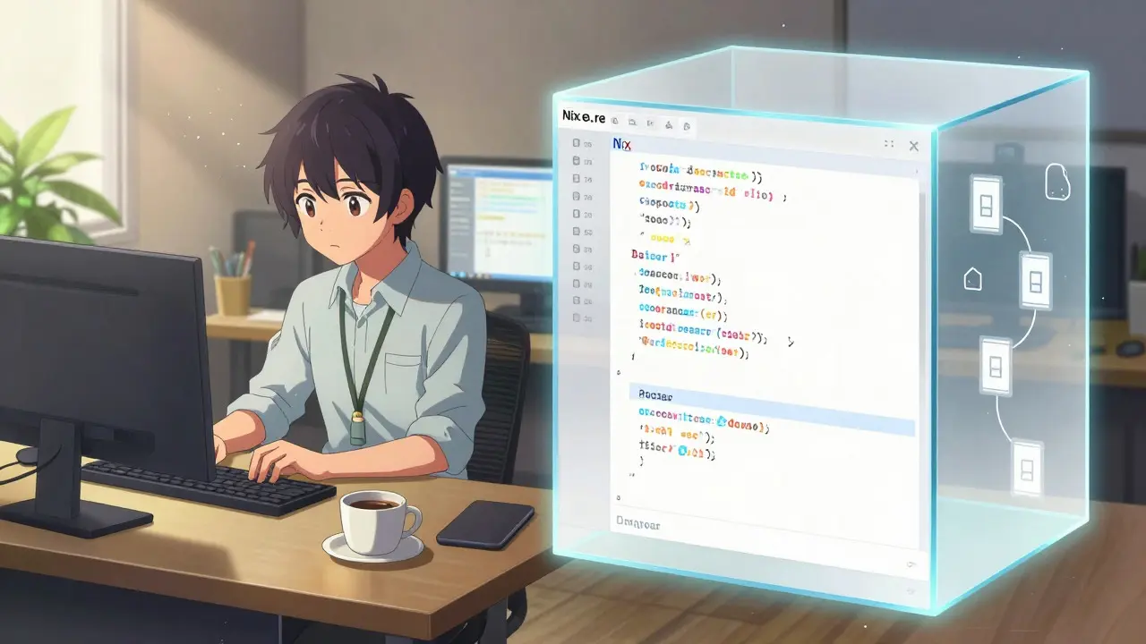 Développeur concentré et sandbox de code isolé visuellement