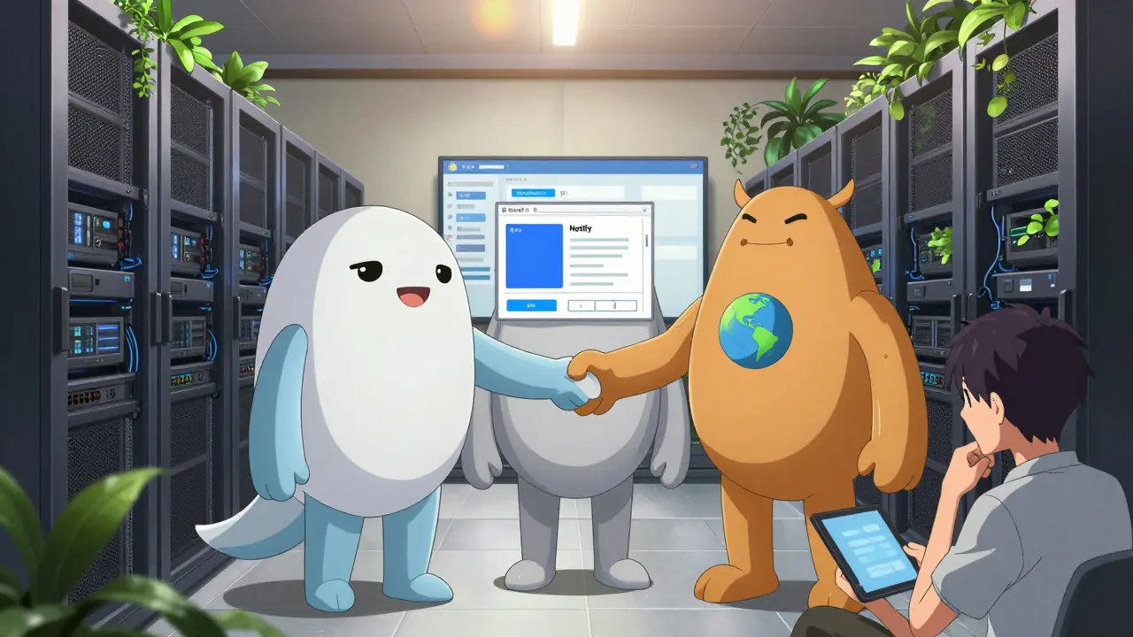 Personnifications des plateformes cloud en salle serveur