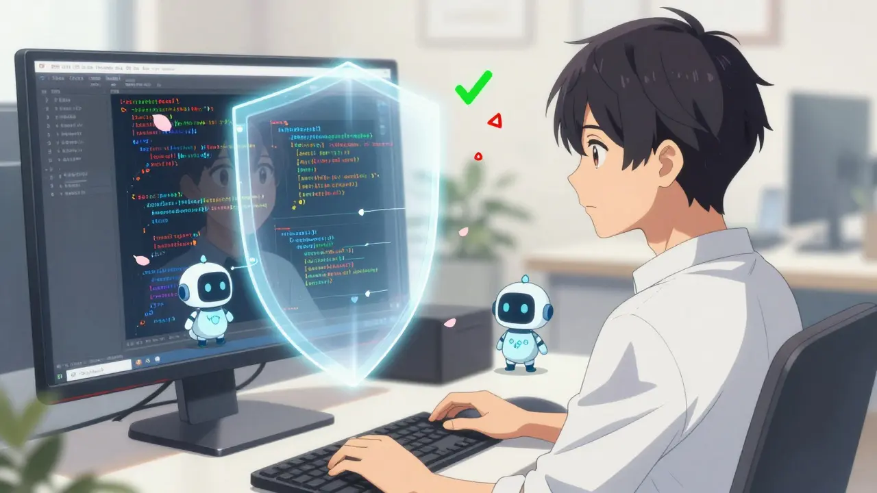 Visualisation SAST avec bouclier de sécurité autour du code dans l'IDE