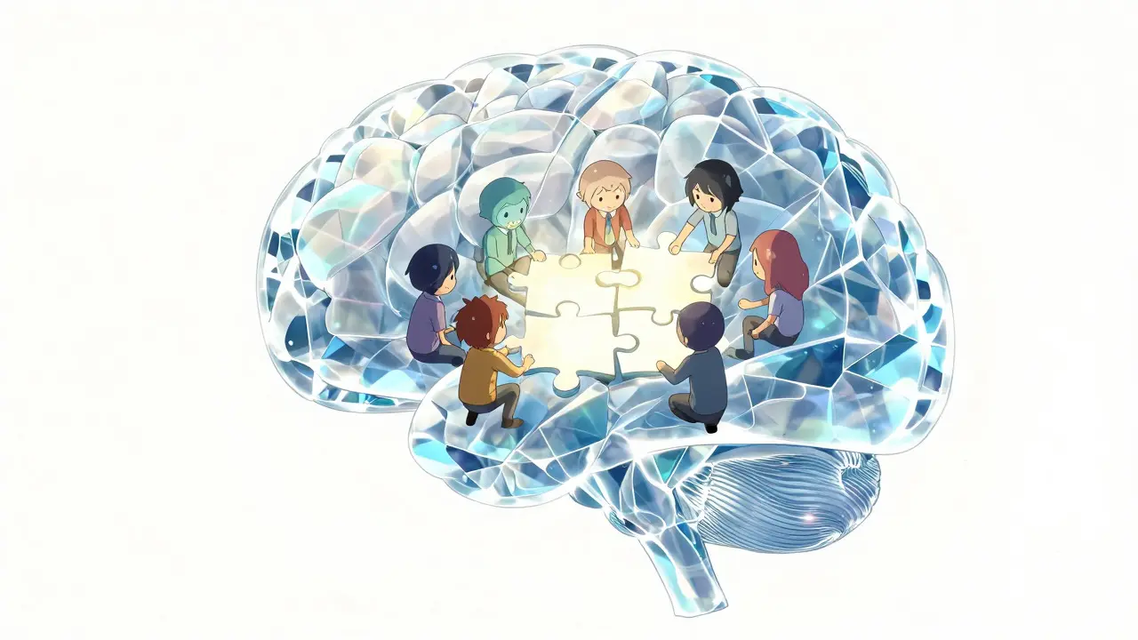 Agents IA collaboratifs dans une structure cristalline transparente