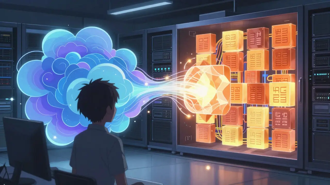 Salle de serveurs avec fusion de données hybrides