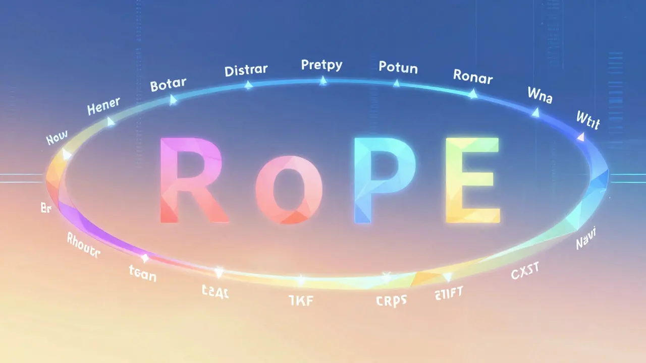 Vecteurs lumineux tournant dans l'espace numérique pour RoPE