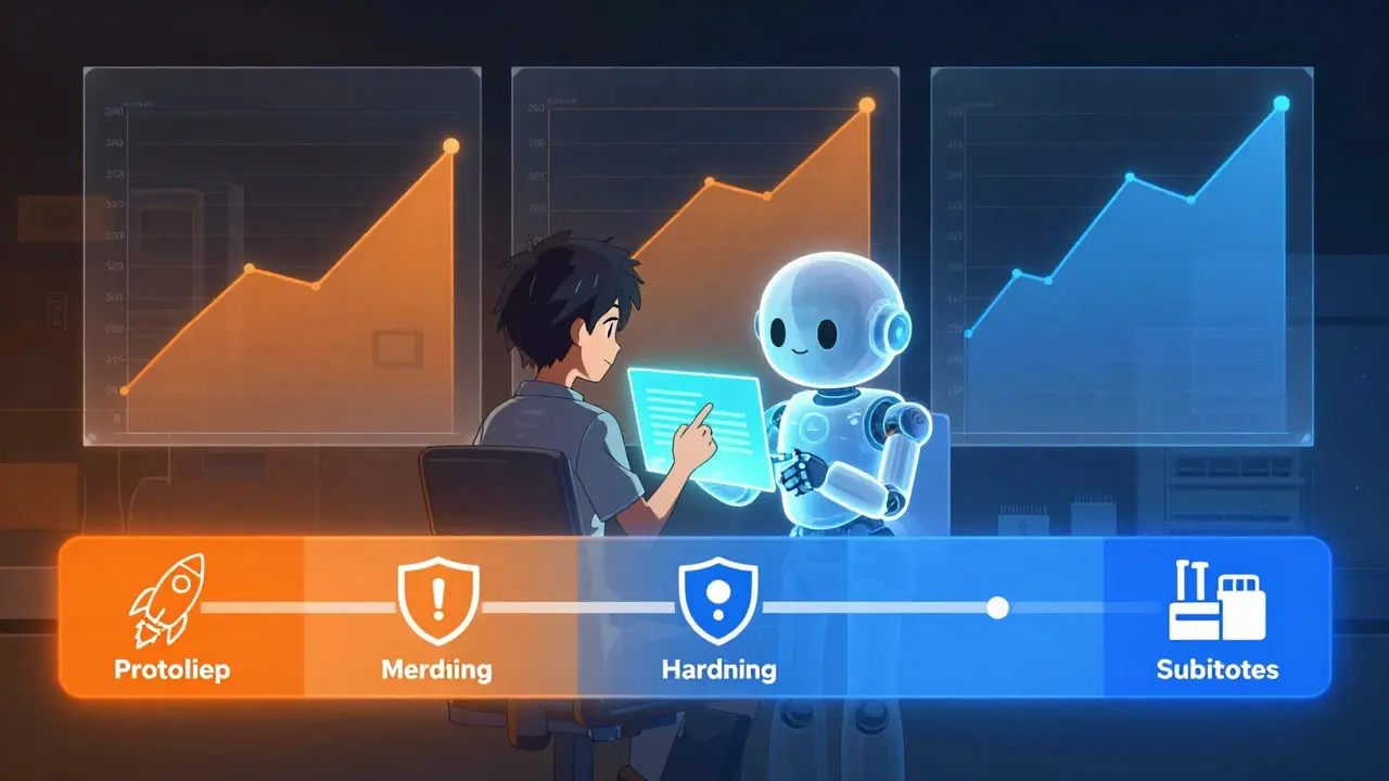 Visualisation de phases de développement avec un avatar IA et des graphiques